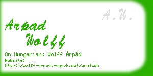 arpad wolff business card
