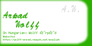 arpad wolff business card